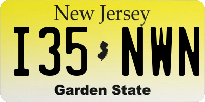 NJ license plate I35NWN