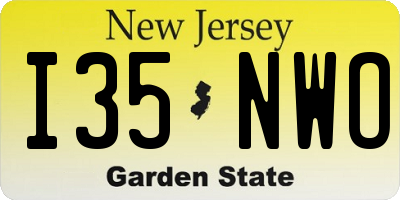 NJ license plate I35NWO