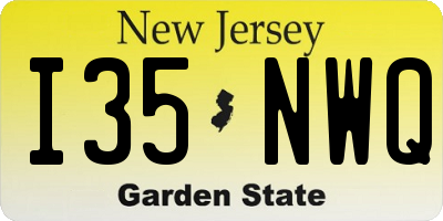 NJ license plate I35NWQ