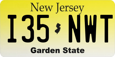 NJ license plate I35NWT