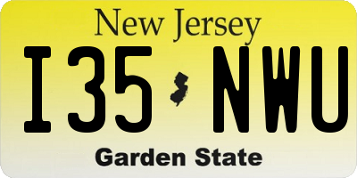 NJ license plate I35NWU
