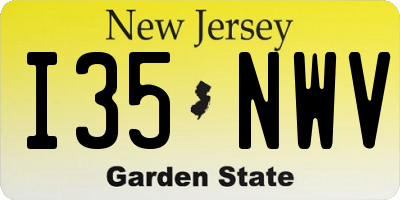 NJ license plate I35NWV