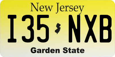 NJ license plate I35NXB