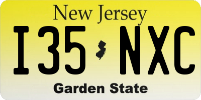 NJ license plate I35NXC