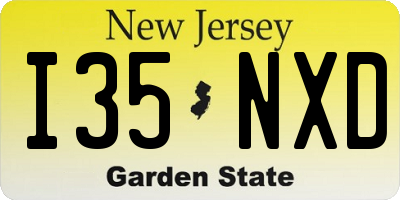 NJ license plate I35NXD