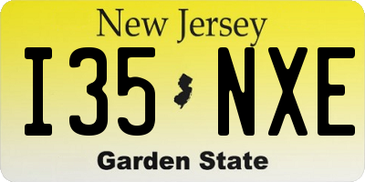 NJ license plate I35NXE