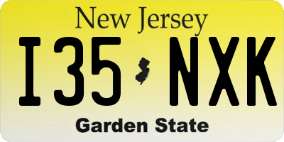 NJ license plate I35NXK