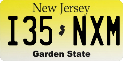 NJ license plate I35NXM