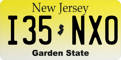 NJ license plate I35NXO