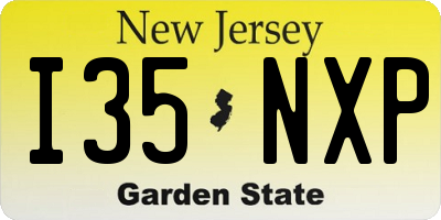 NJ license plate I35NXP