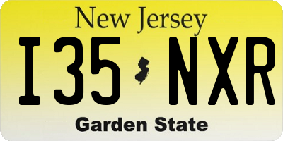 NJ license plate I35NXR