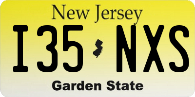 NJ license plate I35NXS