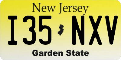 NJ license plate I35NXV