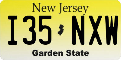 NJ license plate I35NXW