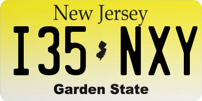 NJ license plate I35NXY