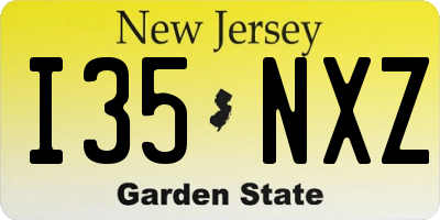 NJ license plate I35NXZ
