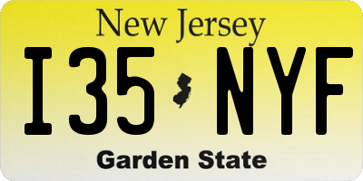 NJ license plate I35NYF