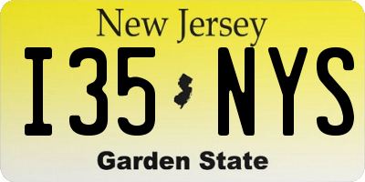 NJ license plate I35NYS