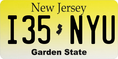 NJ license plate I35NYU