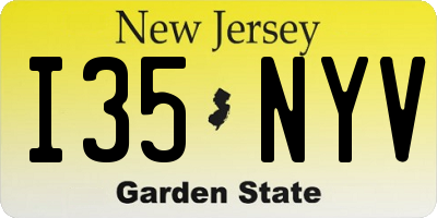 NJ license plate I35NYV