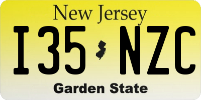 NJ license plate I35NZC