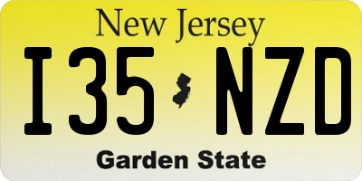 NJ license plate I35NZD