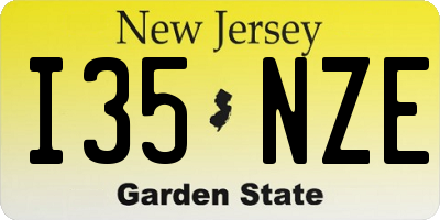 NJ license plate I35NZE