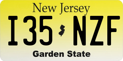 NJ license plate I35NZF
