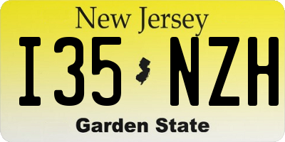 NJ license plate I35NZH