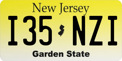 NJ license plate I35NZI