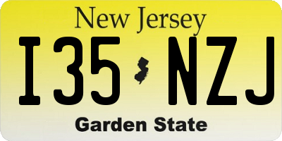 NJ license plate I35NZJ