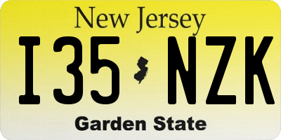NJ license plate I35NZK