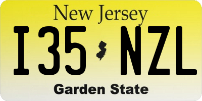 NJ license plate I35NZL