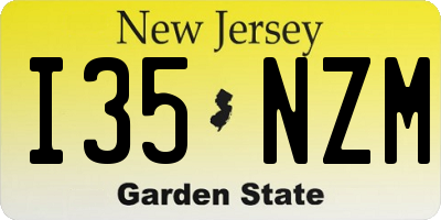NJ license plate I35NZM