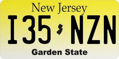NJ license plate I35NZN