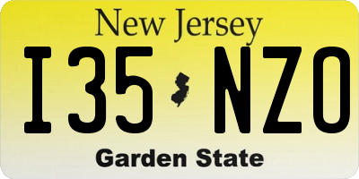 NJ license plate I35NZO