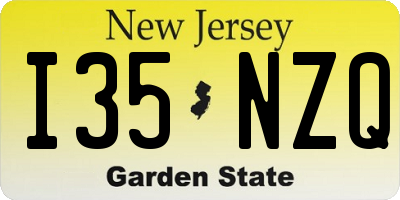 NJ license plate I35NZQ