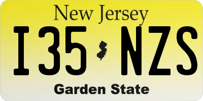 NJ license plate I35NZS