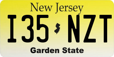 NJ license plate I35NZT