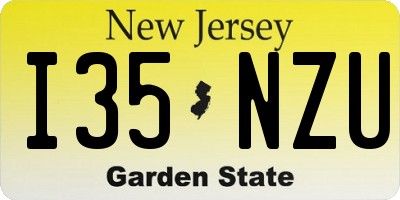 NJ license plate I35NZU