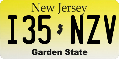 NJ license plate I35NZV