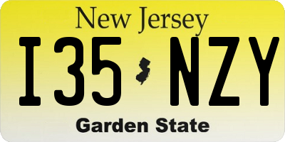 NJ license plate I35NZY