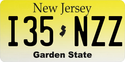 NJ license plate I35NZZ