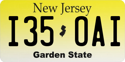 NJ license plate I35OAI