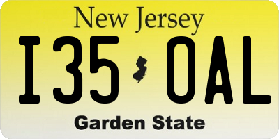NJ license plate I35OAL