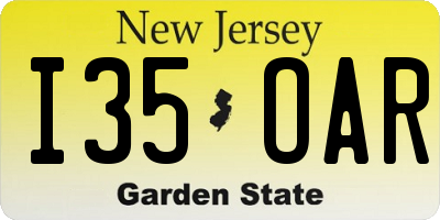 NJ license plate I35OAR