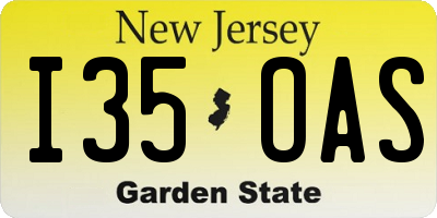 NJ license plate I35OAS