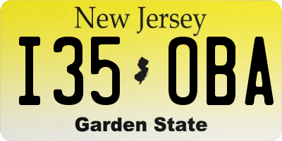 NJ license plate I35OBA