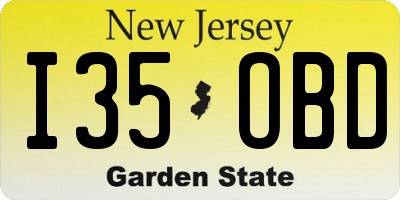 NJ license plate I35OBD