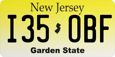 NJ license plate I35OBF